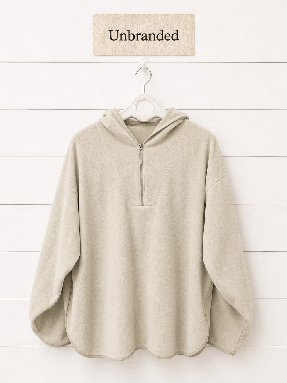 Beige Half-Zip Hoodie – Size 2X (see measurements) - Picture 1 of 8